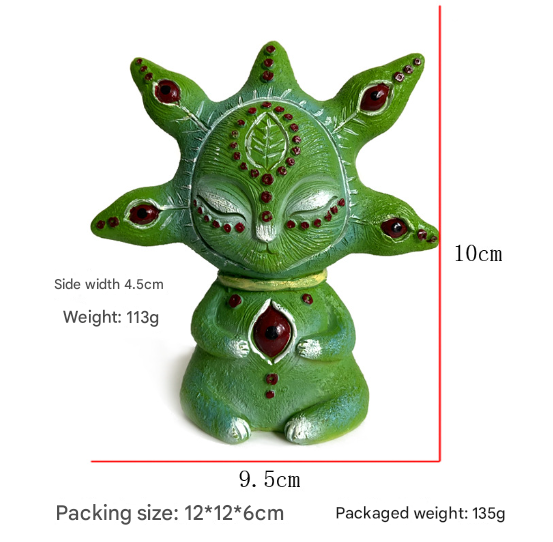 3PCS Five Eyes Fantasy Three-Eyed Alien Figurine Set - 3 Piece Resin Sculptures for Home & Garden Decor — image 2