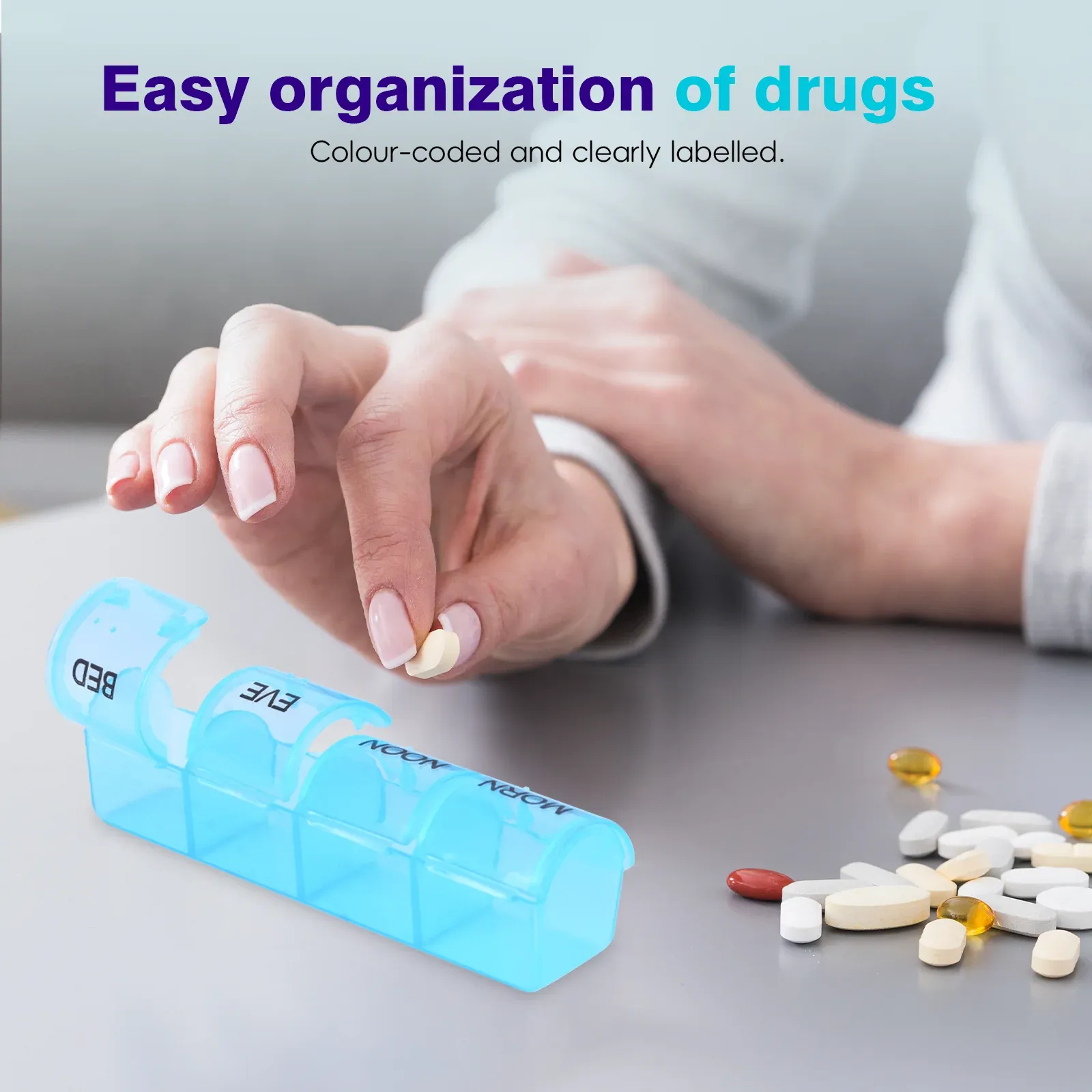 Flightmode 7 Day Travel Pill Box Medicine Organiser with Individual Daily Compartment โ image 5