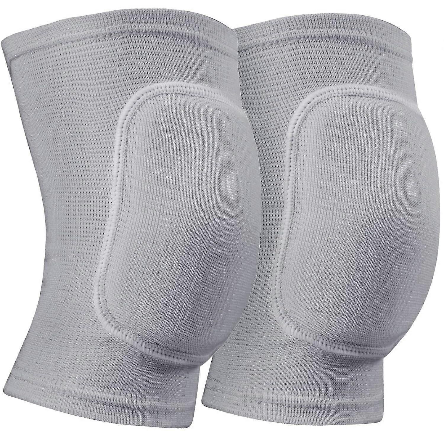 Pair of Knee Pads for Volleyball Dancing Sports Knee Support Sleeves with Sponge Padding Non-Slip Compression Protection for Basketball Running Cycling Fitness