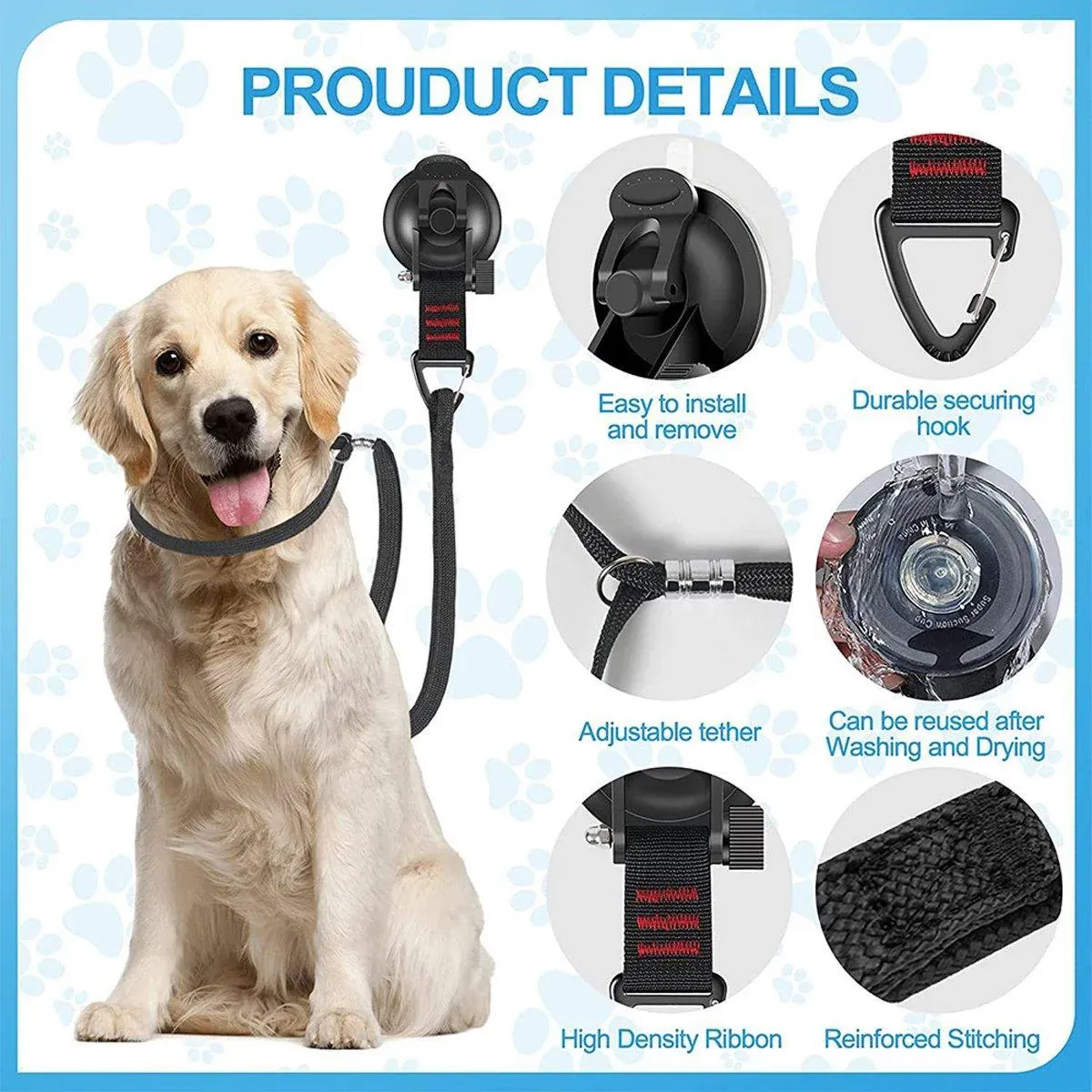 Dog and Cat Grooming Bath Holder Pet Clipper Blow-Dry Leash Table Sling Set — image 6