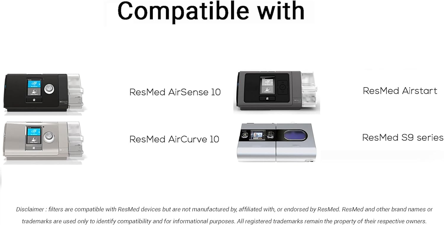 36 CPAP Filters, Compatible with ResMed AirSense 10, Resmed AirCurve 10, Resmed S9, and Resmed AirStart. Enhance your CPAP experience with these CPAP supplies — image 2