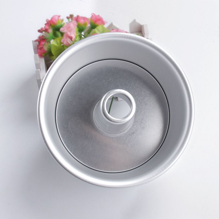 6-inch aluminum circular chiffon cake detachable bottom hollow chimney cake mold DIY baking cake hollow chimney mold — image 3