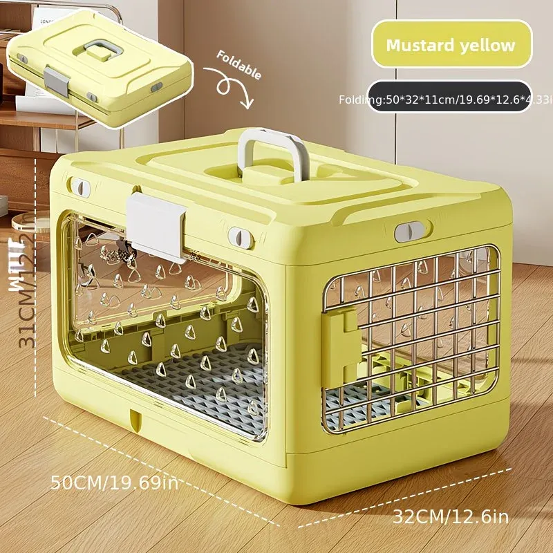 Foldable Pet Travel Carrier, PP Material with Reinforced Iron Mesh, Four Colors Available, Spacious When Expanded, Space-Saving When Folded – Ideal for Travel — image 4