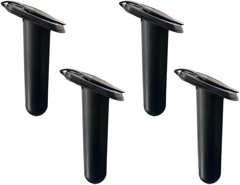 4pc Kayak Fishing Rod Holder - Plastic Flush Mount Boat Holders with Cap Cover for Canoe and Tackle Accessory — image 2