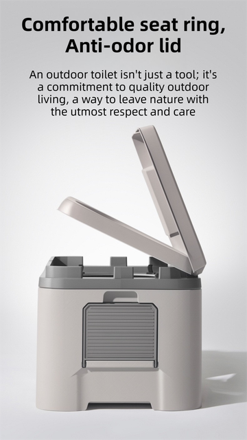 Portable Travel Toilet with Integrated Dual Storage Wings & Odor-Proof Lid – Ergonomic Reusable Foldable Commode with 12.7cm Folding Height for Car Travel & — image 4