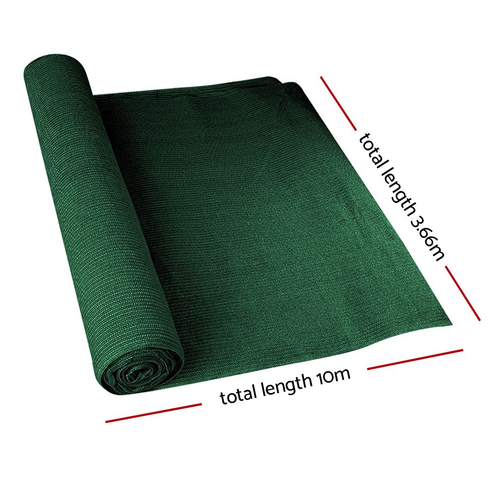Instahut 90% Shade Cloth 3.66x10m Shadecloth Sail Heavy Duty Green โ image 2