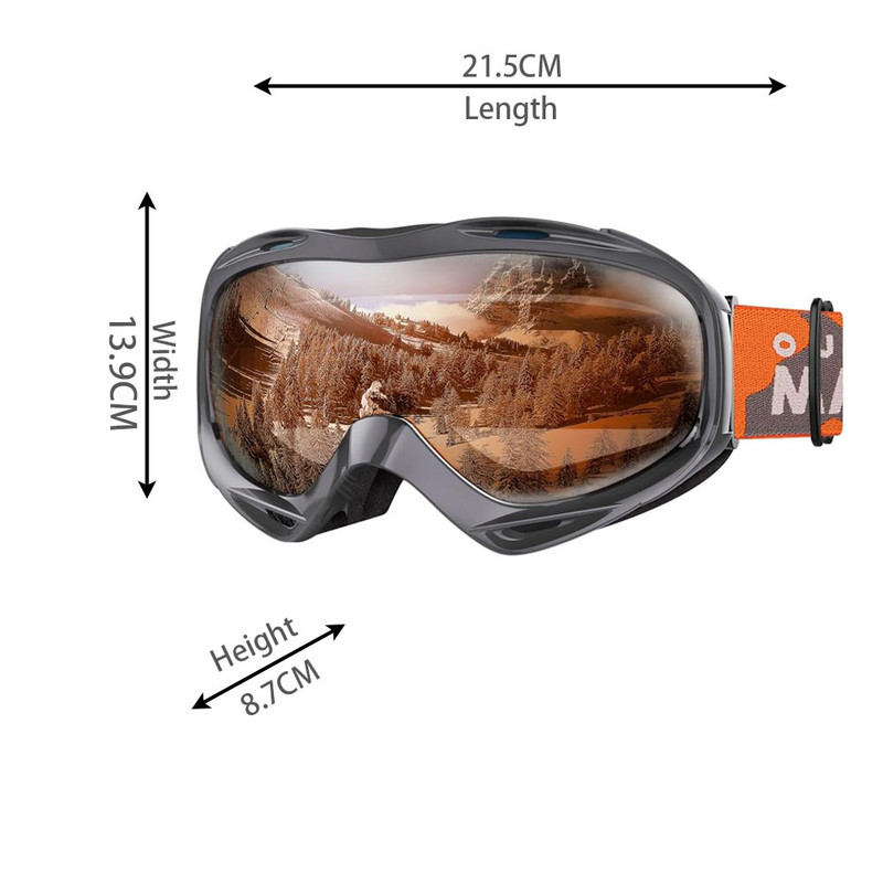 OutdoorMaster OTG Ski Goggles - Over Glasses Ski/Snowboard Goggles for Men, Women & Youth - 100% UV Protection-OM-5 โ image 4