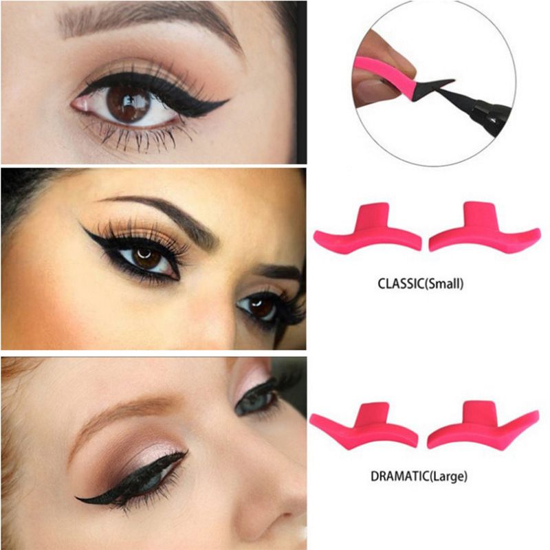 4Pairs of (classic style and dramatic syle) Silicon Wing Eyeliner Stamp Eyeshadow Stencil Models Wing Style Eye Liner Tool โ image 4
