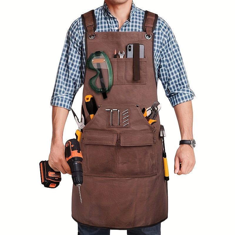 Waterproof Apron Utility Apron Work Apron Industrial Apron Tool Storage Apron - Black - Size regular — image 3