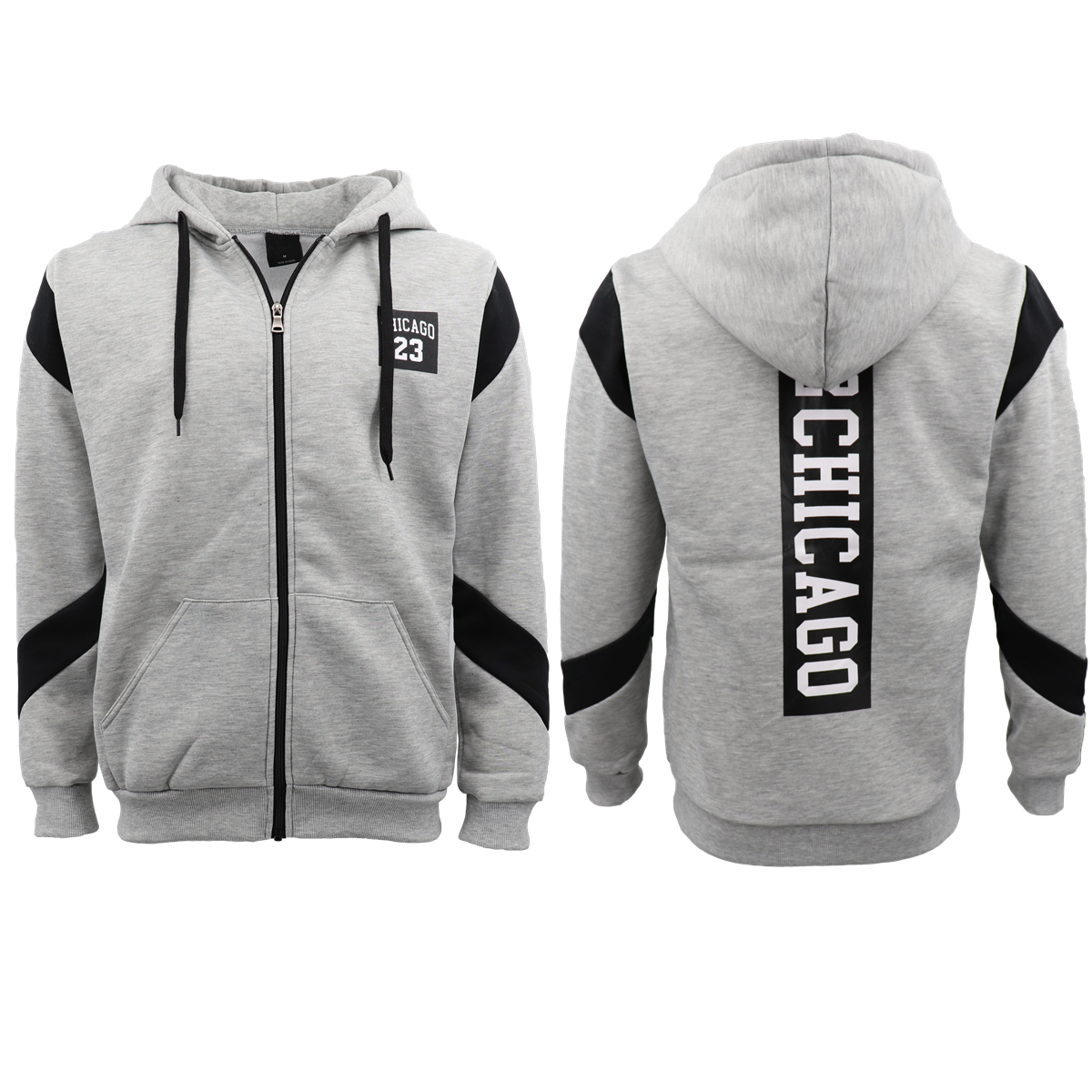 Men's Fleece Zip Up Hoodie Shirt Chicago Bulls 23 Michael Jordan Sweat Jacket, Red, S — image 6