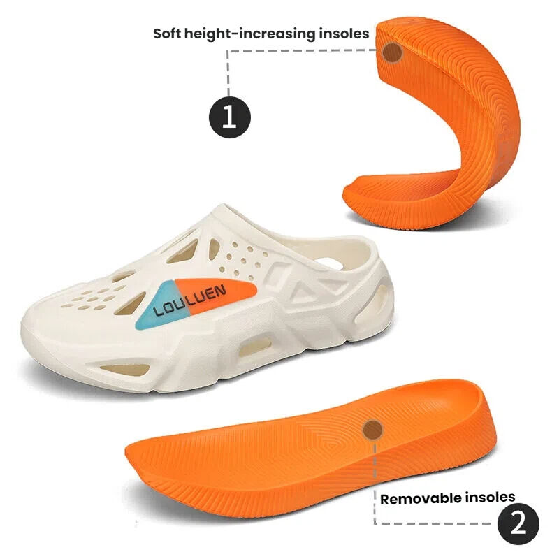 Men's Summer EVA Crocs with 3 Color Options - Breathable, Non-Slip, Comfortable Beach & Casual Sandals(white&purple-40-41) — image 6