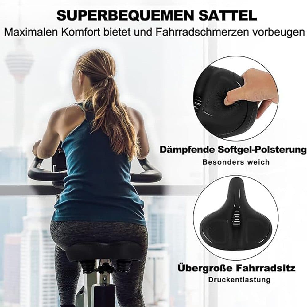Comfortable unisex bicycle saddle with double shock absorbers, breathable waterproof ergonomic design, Green — image 2