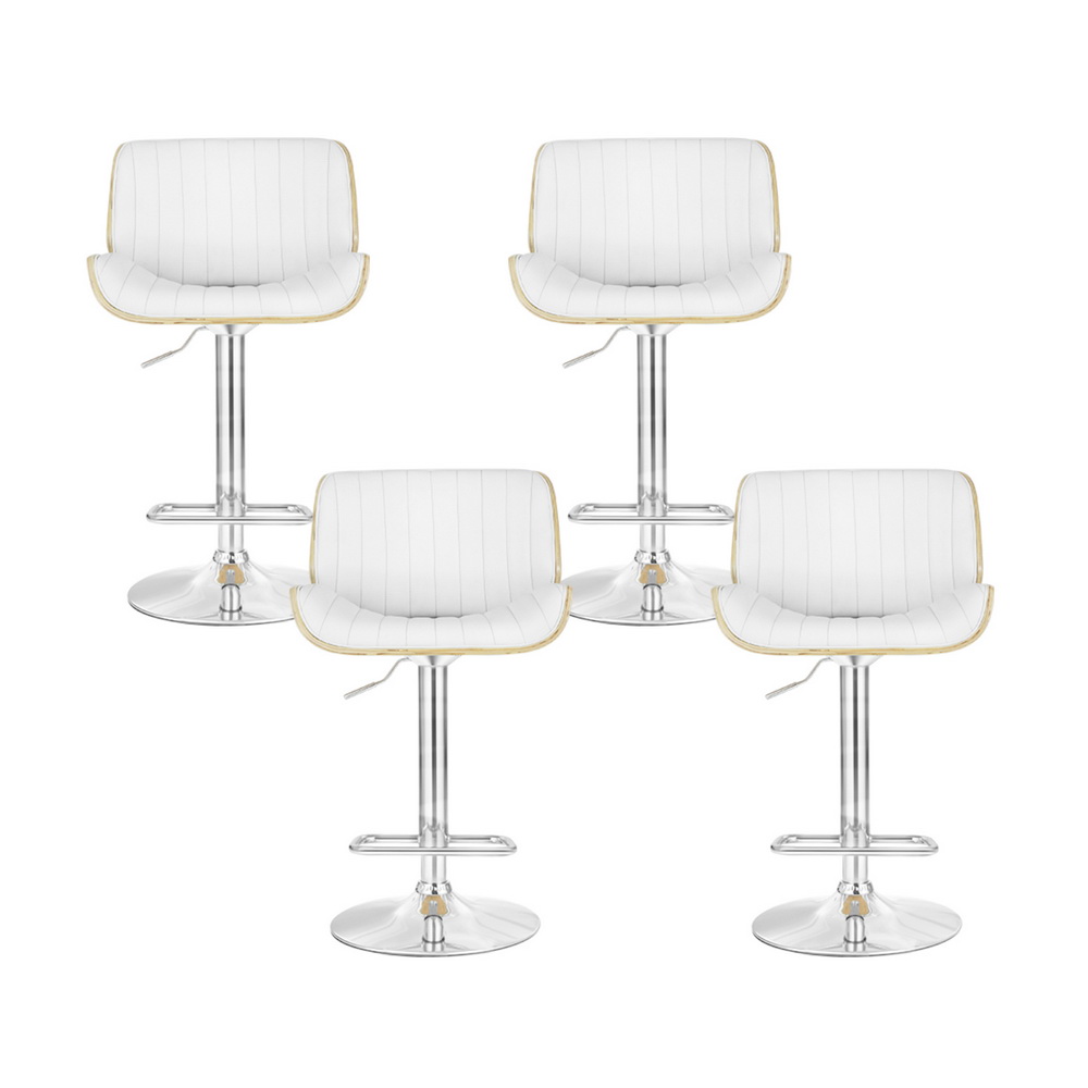 Artiss 4x Bar Stools Adjustable Leather Chairs — image 3