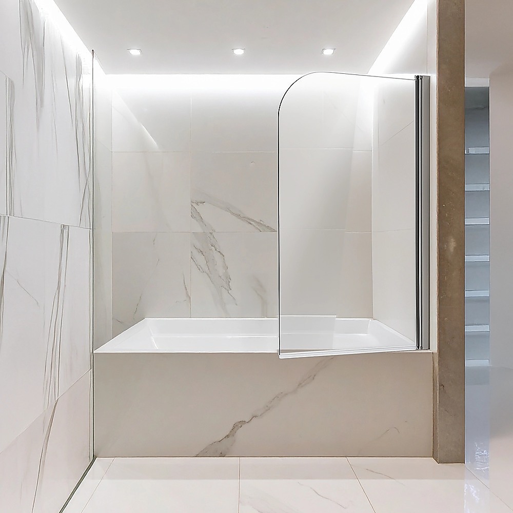 180 Degree Pivot Door 6mm Safety Glass Bath Shower Screen 800x1400mm By Della Francesca — image 2