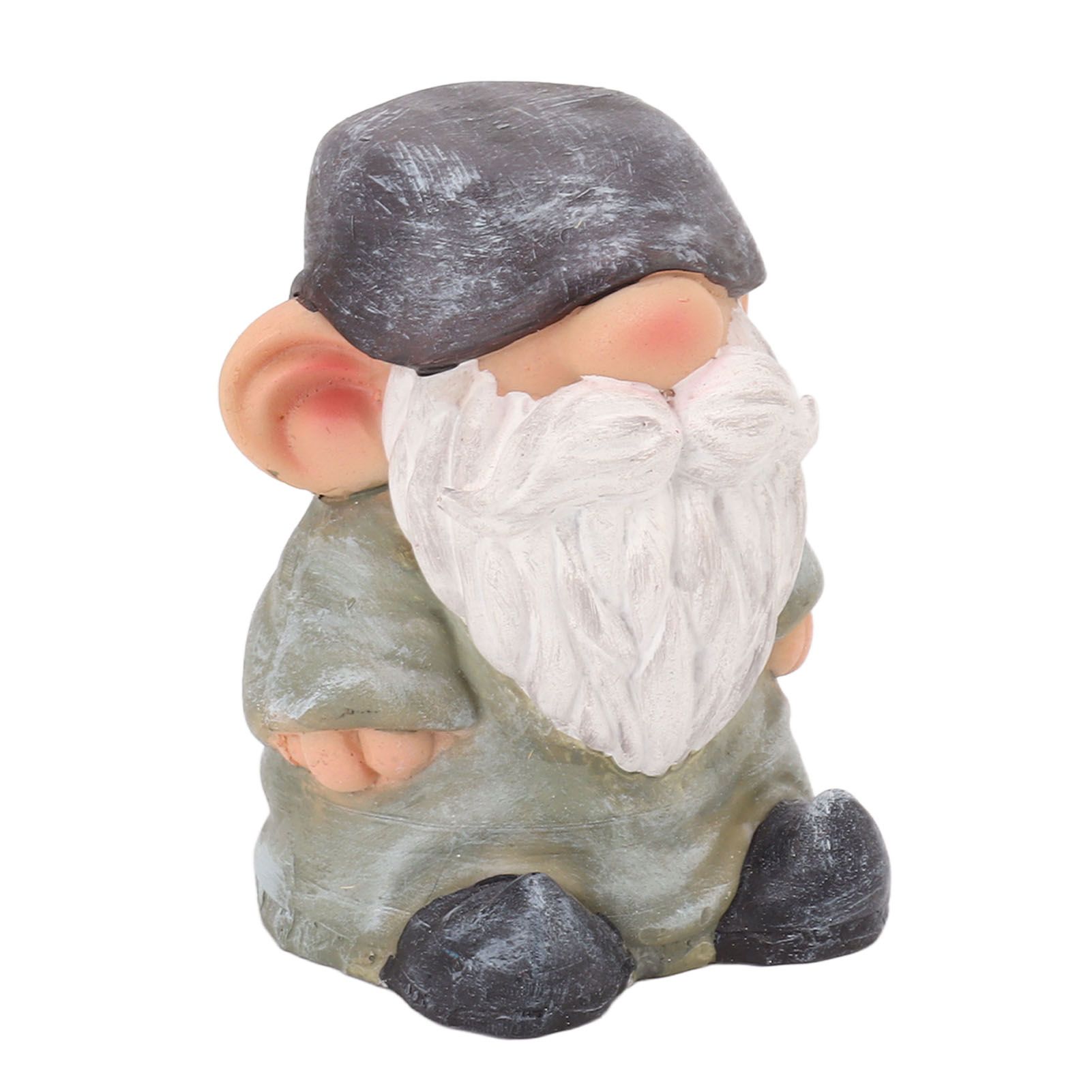 Garden Gnome Resin Structure Stable Bottom Retro Style Gnome Figurine for Patio Porch Decorations Flat Head Green — image 5