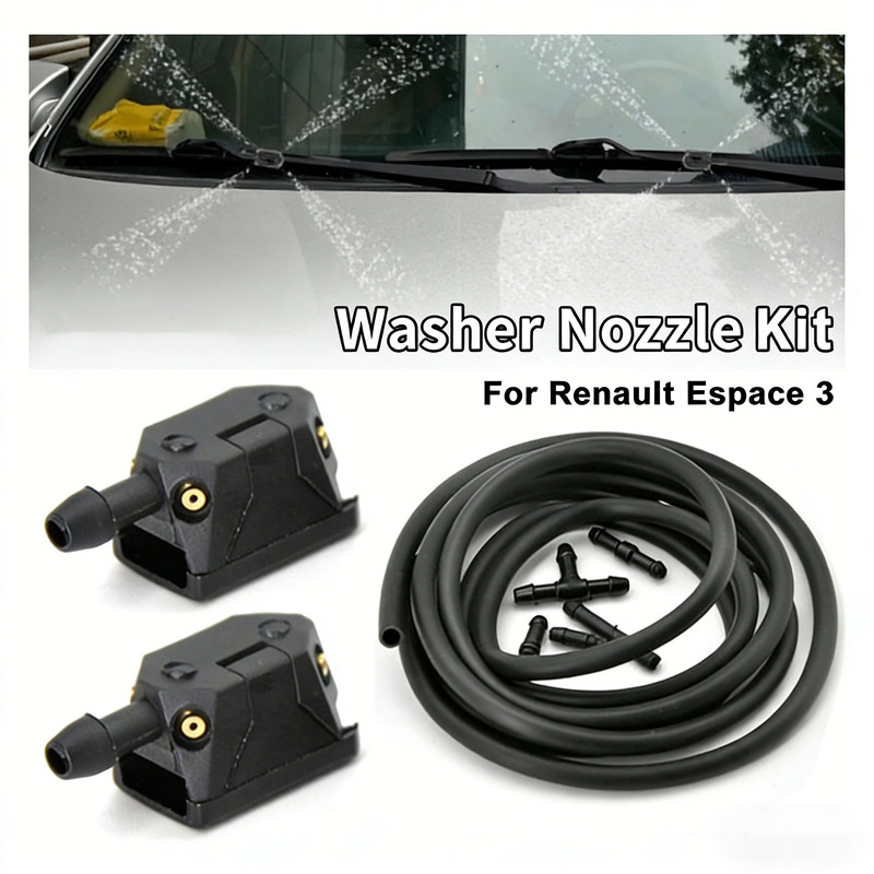Adjustable 4-hole car wiper arm washer nozzle 8mm/9mm, compatible with Renault Espace 3 windshield washer retrofit — image 2