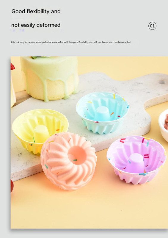 Style 3 Silicone Mini Cake Molds (30 Pack) - For Cupcakes, Desserts (7 × 7 × 2.5cm) — image 4