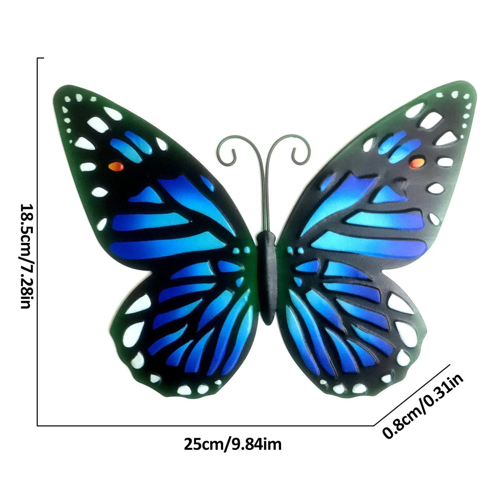 4pcs Metal Butterflies | Iron Hanging Decorations Wall-Mounted - Wall Art Sculpture for Garden Yard Decoration Outdoor Indoor โ image 2