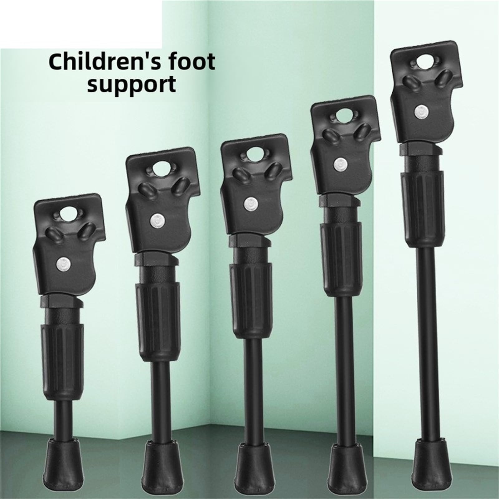 Adjustable Bicycle Kickstand for Kids Bikes, Stable Side Stand Replacement for City and Mountain Bikes, For 18 Inch Wheels, Black — image 2