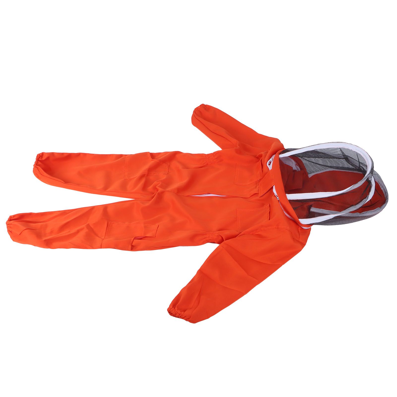 One Piece Beekeeping Suit with Veil Hood Children kids Beekeeping Protective Clothes(Orange L) — image 6