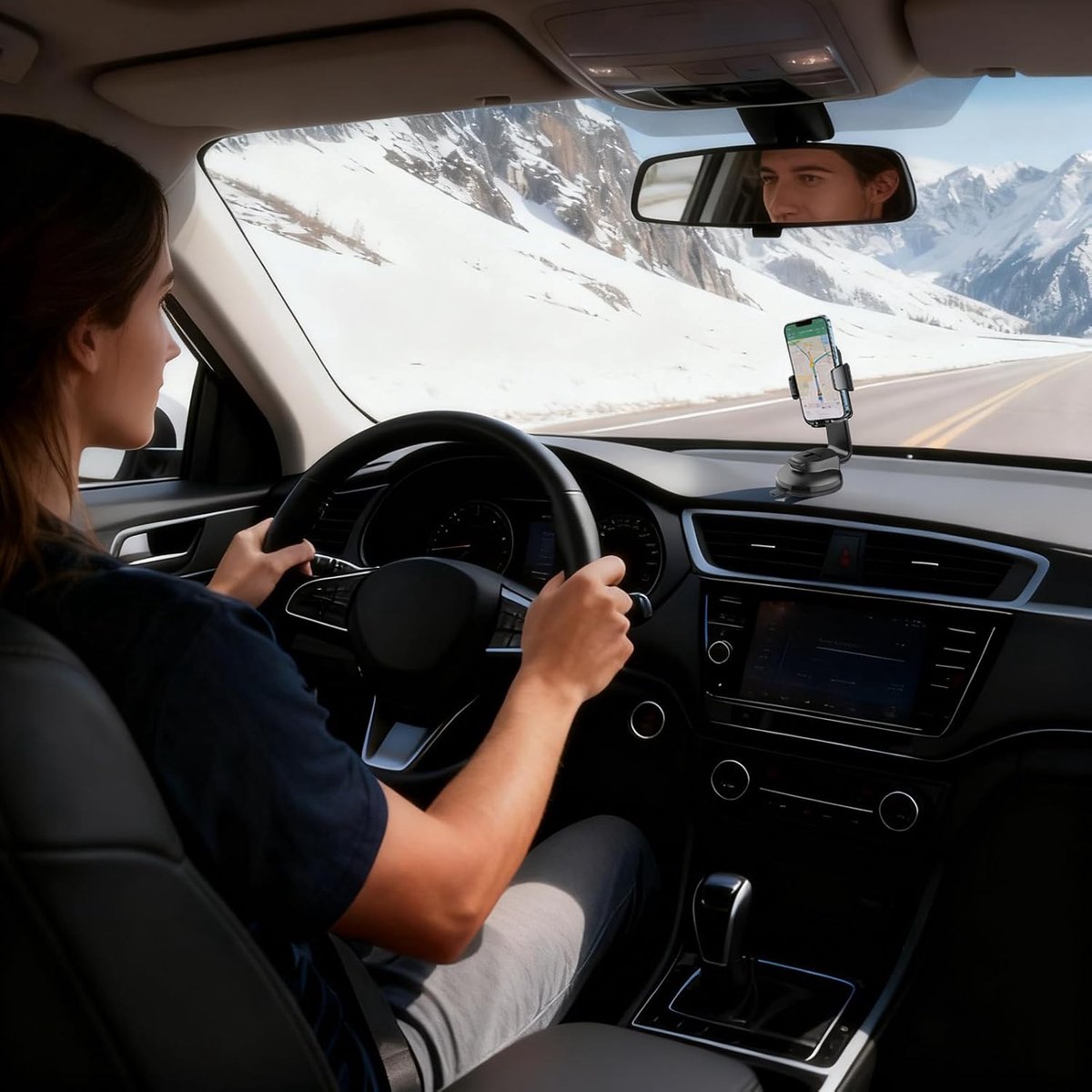 Phone Holder - Universal Base - 360° Rotatable Car Phone Holder - Suitable for cars, trucks, vehicles, windshields and mobile navigation systems — image 4
