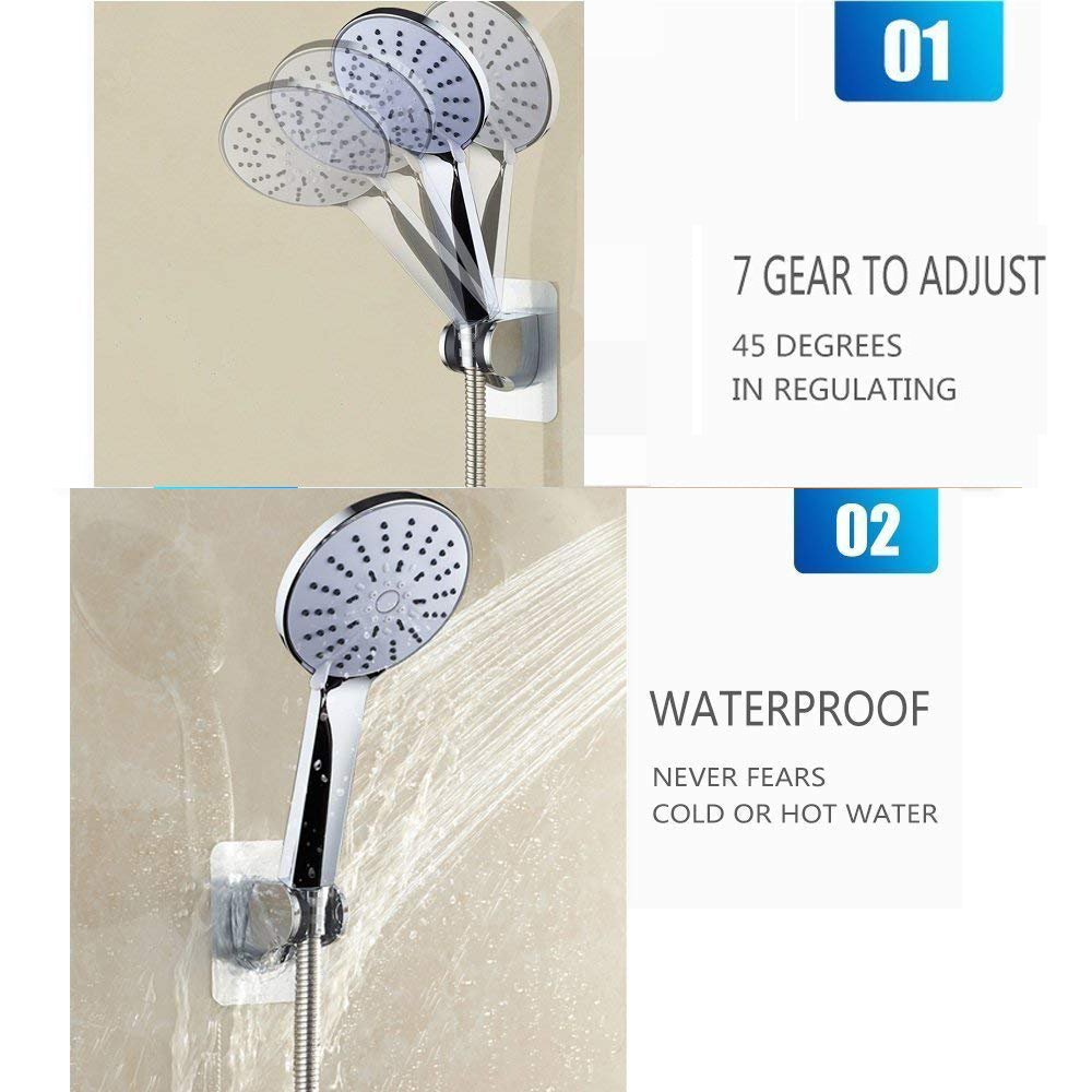 Adjustable Shower Head Holder, Self-Adhesive Handheld Shower Holder with 3M Sticker, Reusable, Durable, Waterproof, Wall Mount for Bathroom — image 3