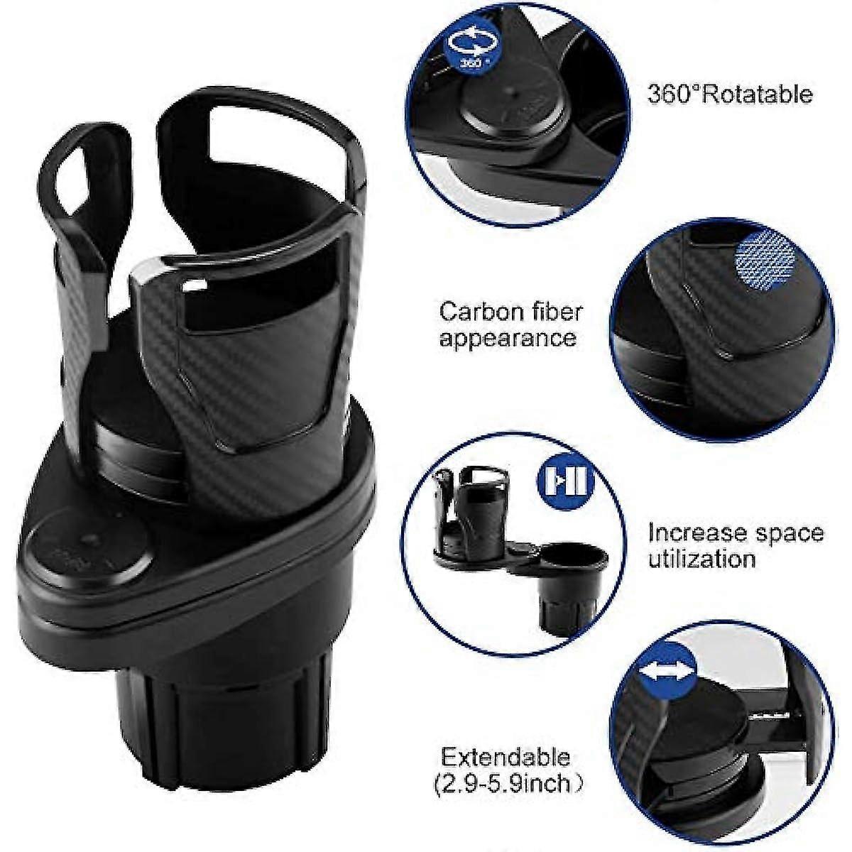 Dual Car Cup Holder - Expandable Adjustable Drink Holder for Car Use — image 2