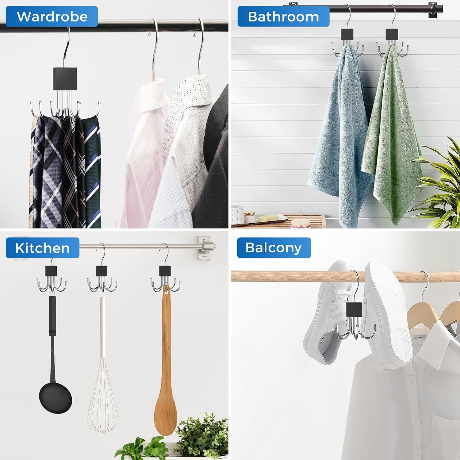 3 Piece Rotating Belt Hanger Holds up to 24 Belts โ image 6