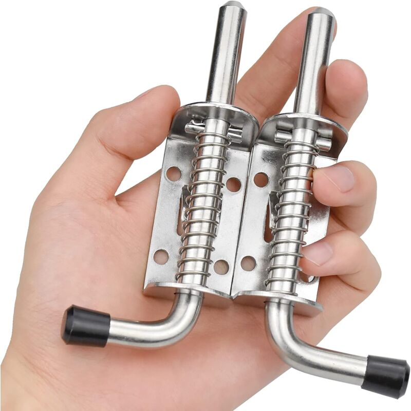 2 pcs Garage Door Lock Spring Latch Steel Spring Bolts Door Latches And Bolts 128Mm For Garage Door Garden Shed โ image 4
