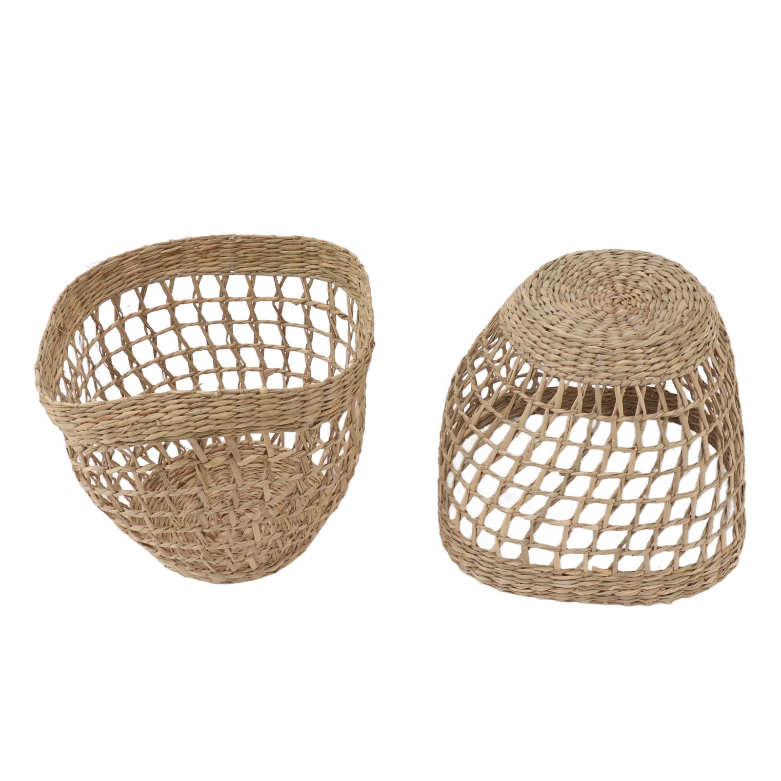 2PCS Woven Basket Handwoven Sea Grass Storage Basket for Flower Plant Farmhouse Home Decor — image 4