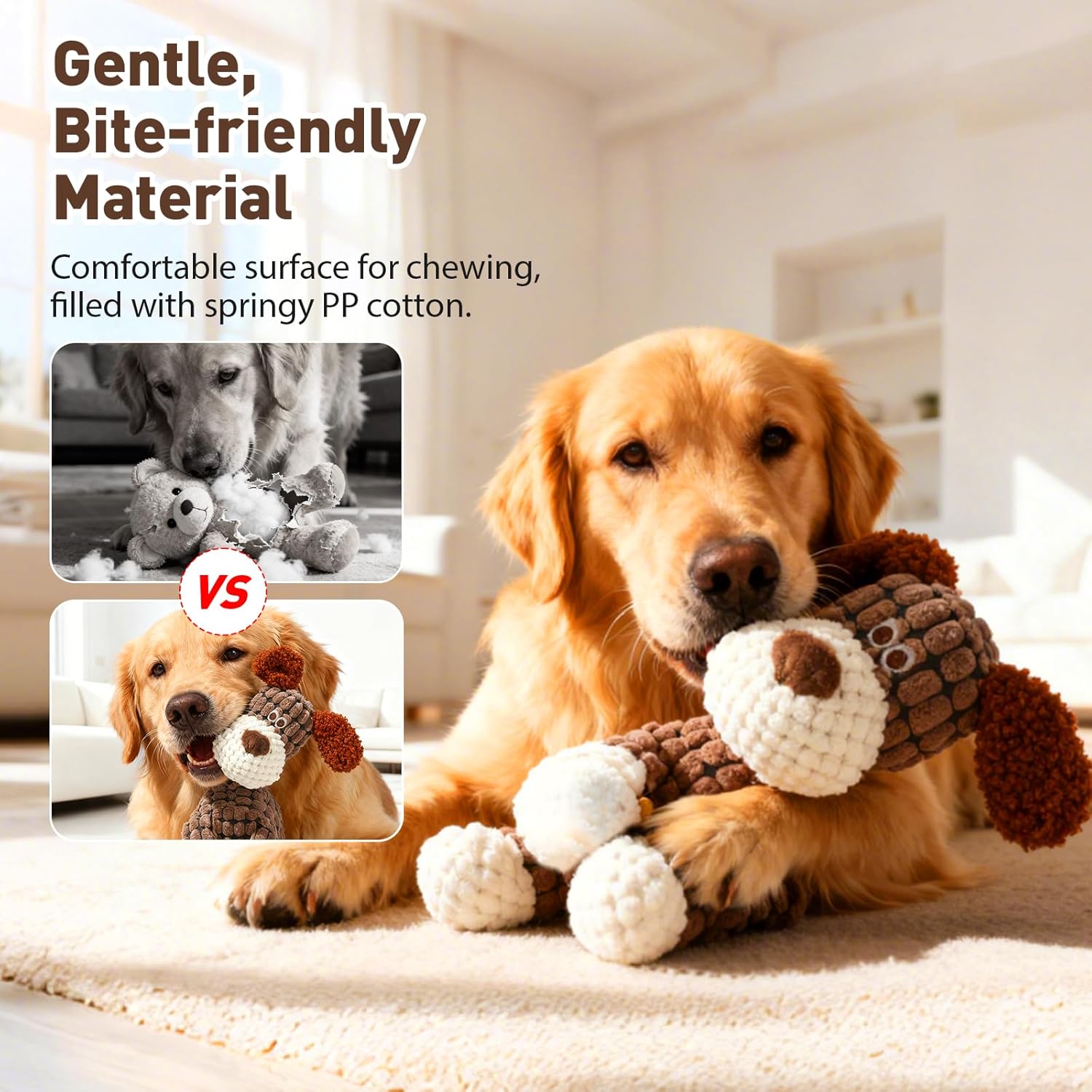 Dog Toys for Aggressive Chewers, 2026 Upgraded Duck Large Dogs Indestructible, Vocal with Built-in Squeaker Boredom Relief, Cute Yellow Duckling Plush Playtime โ image 5