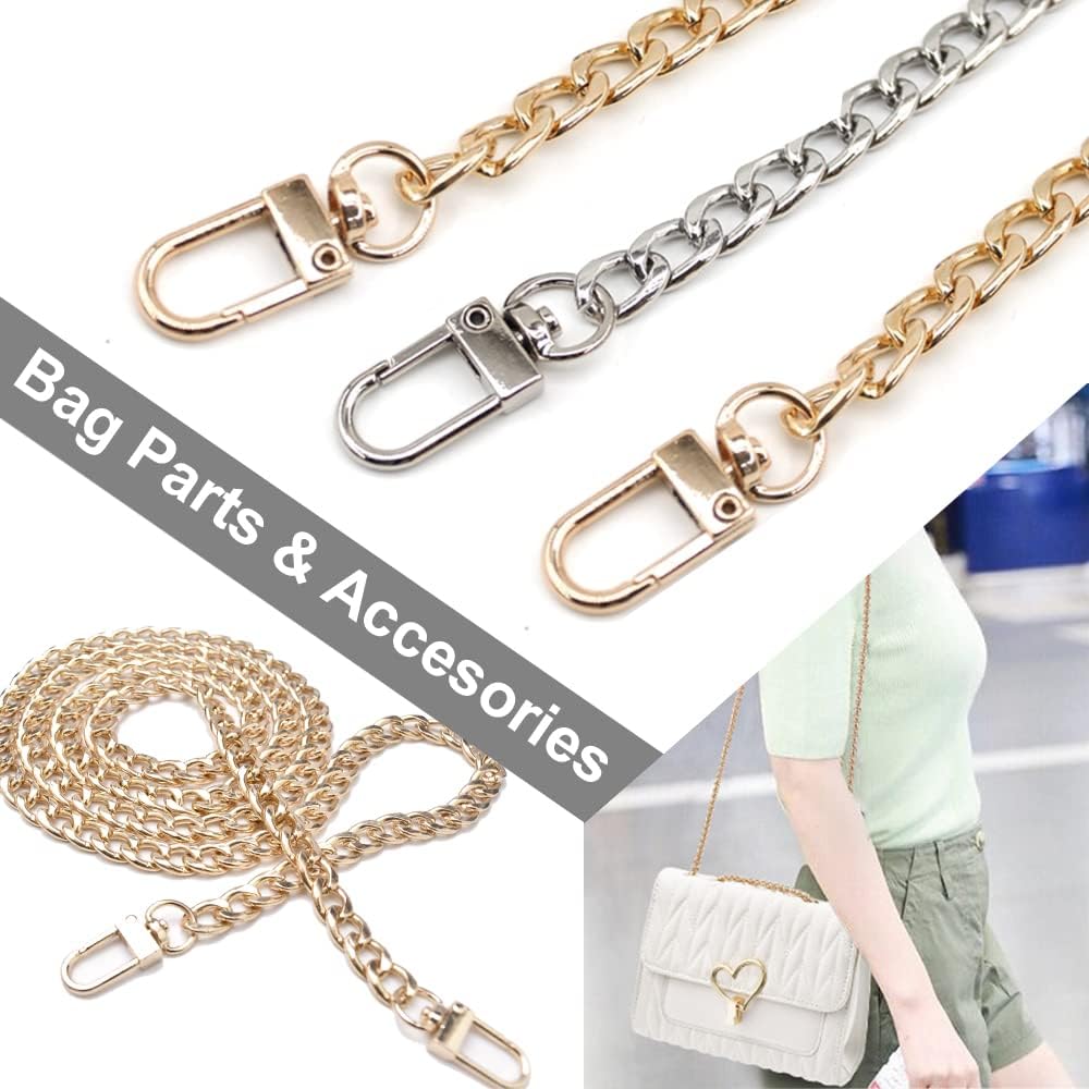 CooBigo 47" Purse Chain Strap Metal Shoulder Crossbody Bag Chain with Metal Buckles, Flat Chain Strap for Purse Handbag โ image 5