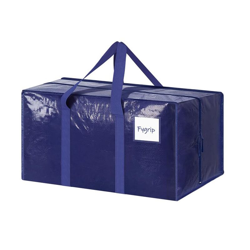 1 Pack Extra Heavy Duty Large Moving Bags with Strong Zipper & Comfortable Handles, Sturdy & Durable Clothes Storage Bags Totes Bins, Packing Moving Boxes for
