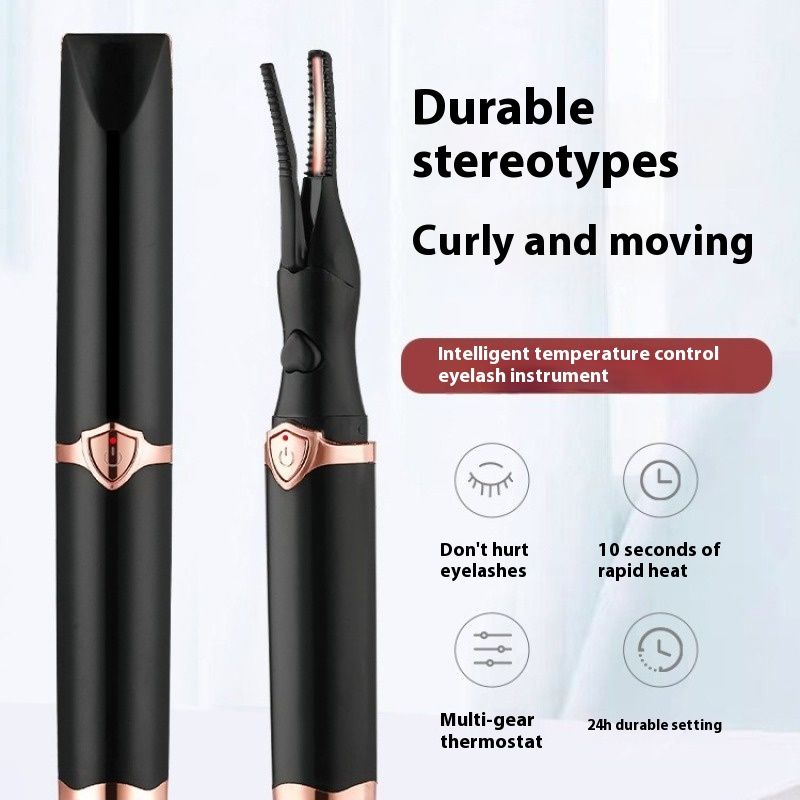 Black Heated Electric Eyelash Curler - Mini Portable Electric Eyelash Curler USB Rechargeable, Quick 10-Second Heating โ image 2