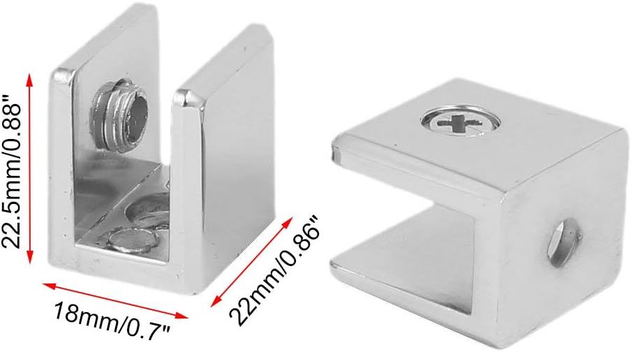 Glass Clamps Wall Mounted Adjustable Zinc Alloy Glass Shelf Clip Clamp Bracket Support - Pack of 8 โ image 2