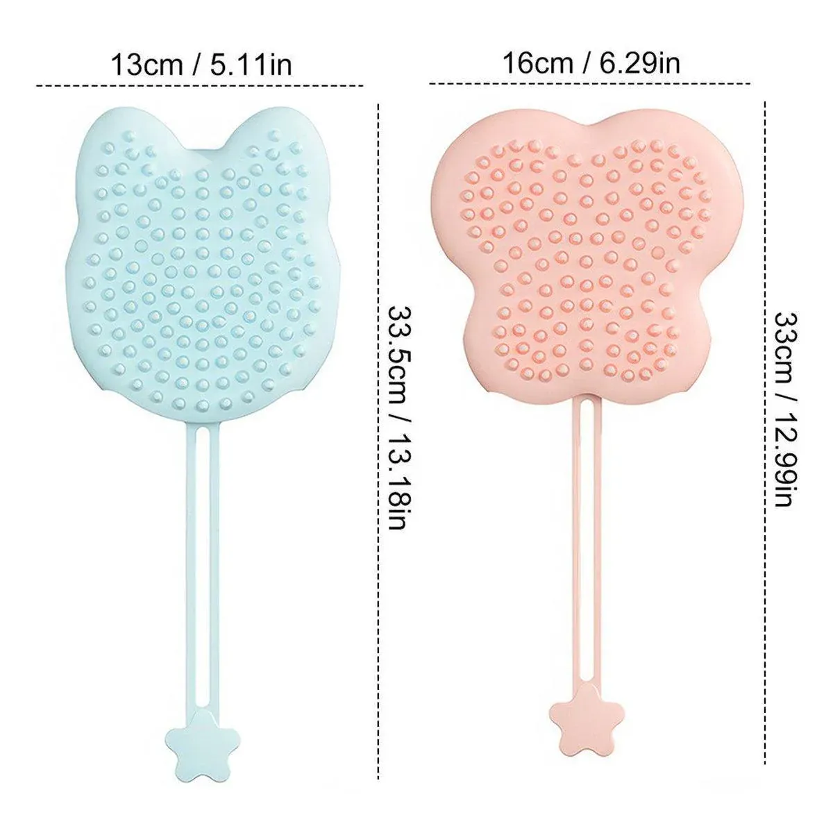 Double Hand Cat Bath Gloves Hair Removal Comb Grooming Floating Hair - Purple โ image 4