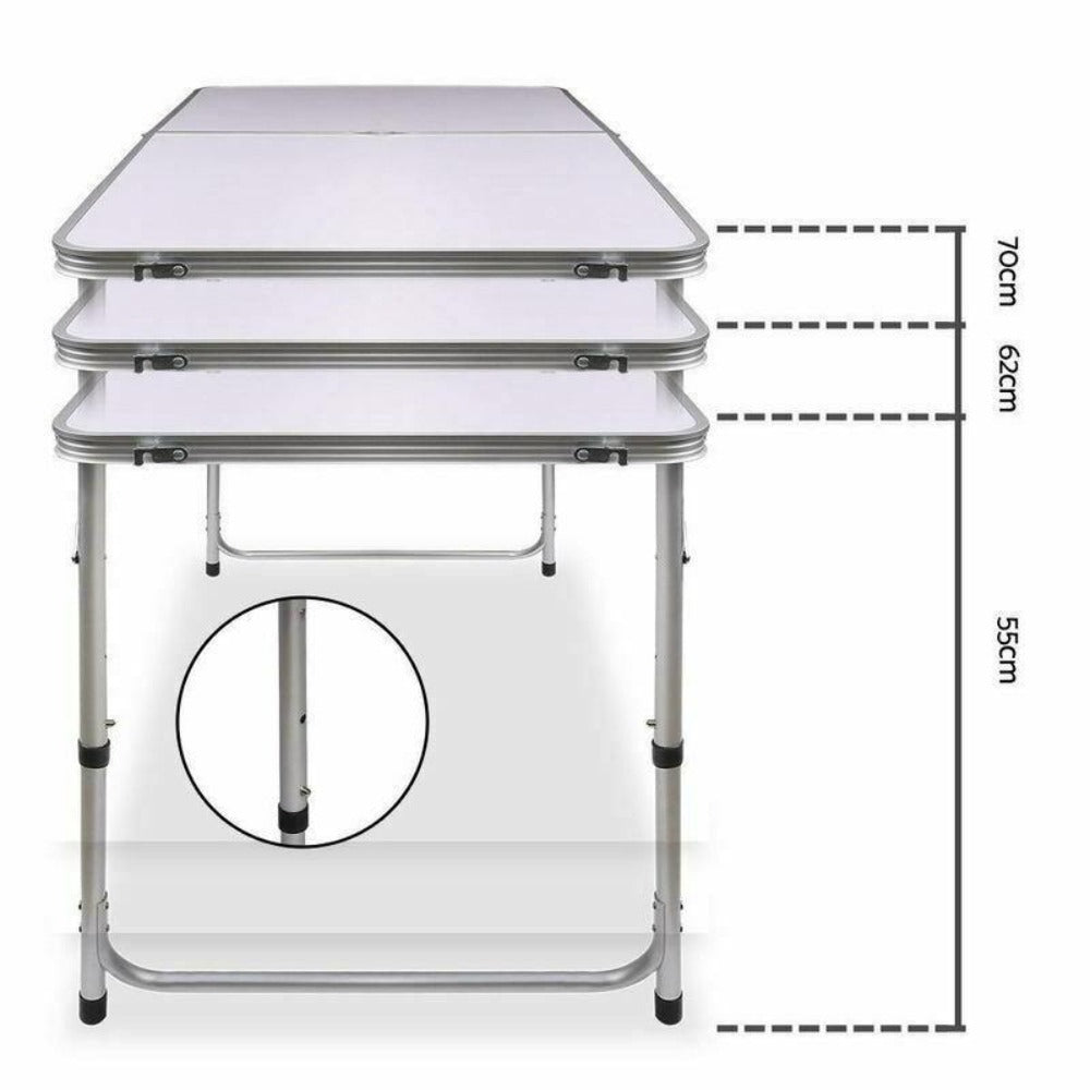 Portable Folding Picnic Camping Set BBQ Party Aluminium Table 4 Foldable Chairs โ image 4