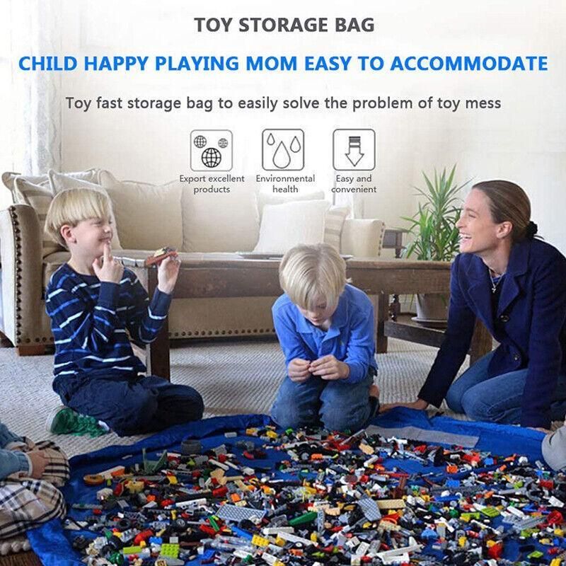 150cm Play Mat Bag Portable Toy Storage Organizer with Drawstring Closure - Purple — image 5