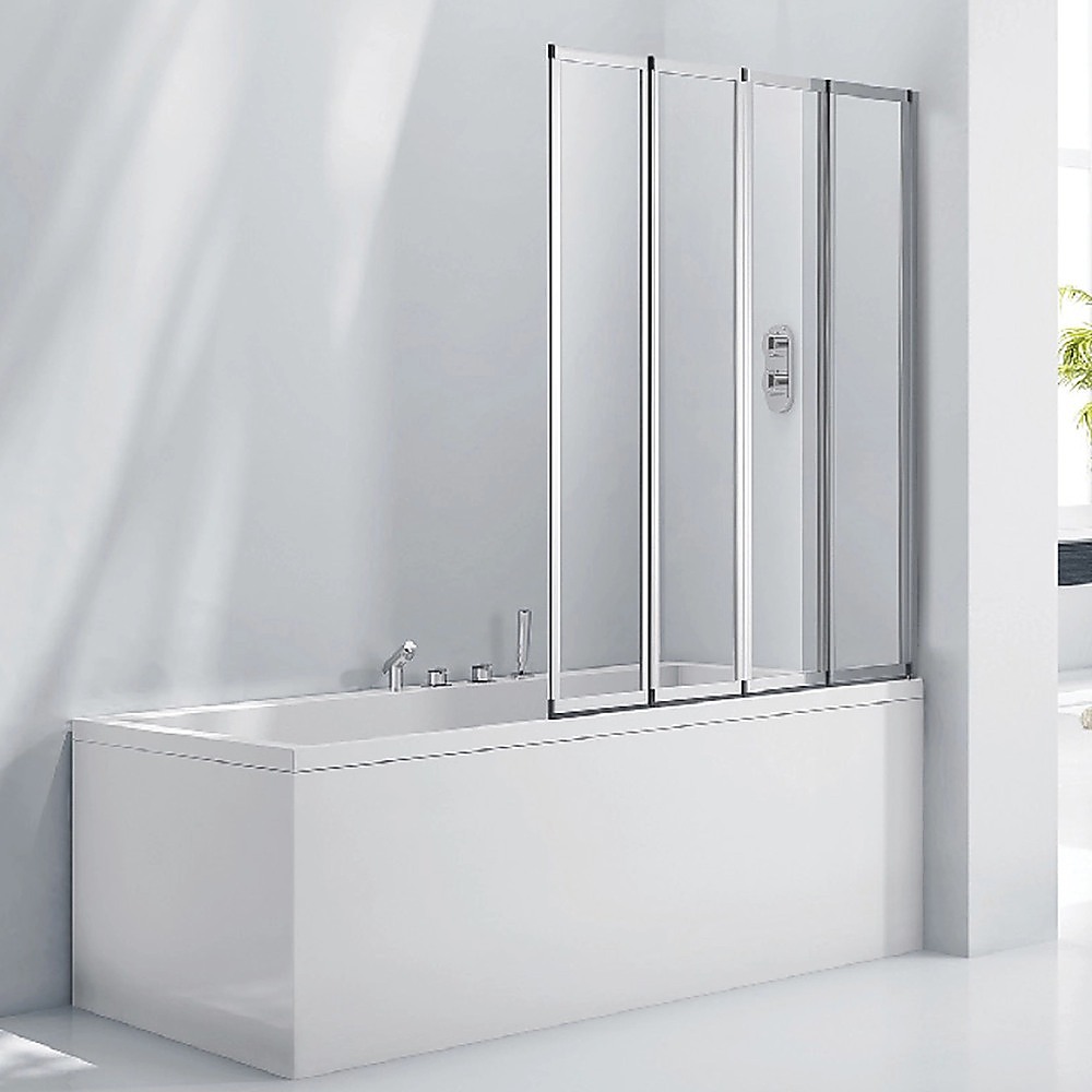 4 Fold Chrome Folding Bath Shower Screen Door Panel 1000 x 1400mm โ image 5