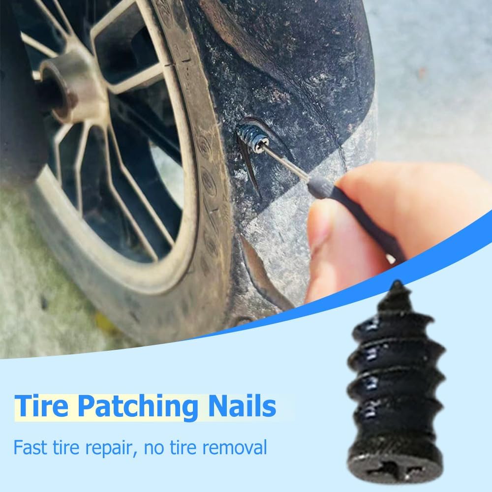 Tire Repair Nails Kit with 2 Sizes, Screw in Tire Repair Plugs with Box and Screwdriver, Fast Self-Service Tire Repair Tools for Car, Motorcycle, Truck — image 6