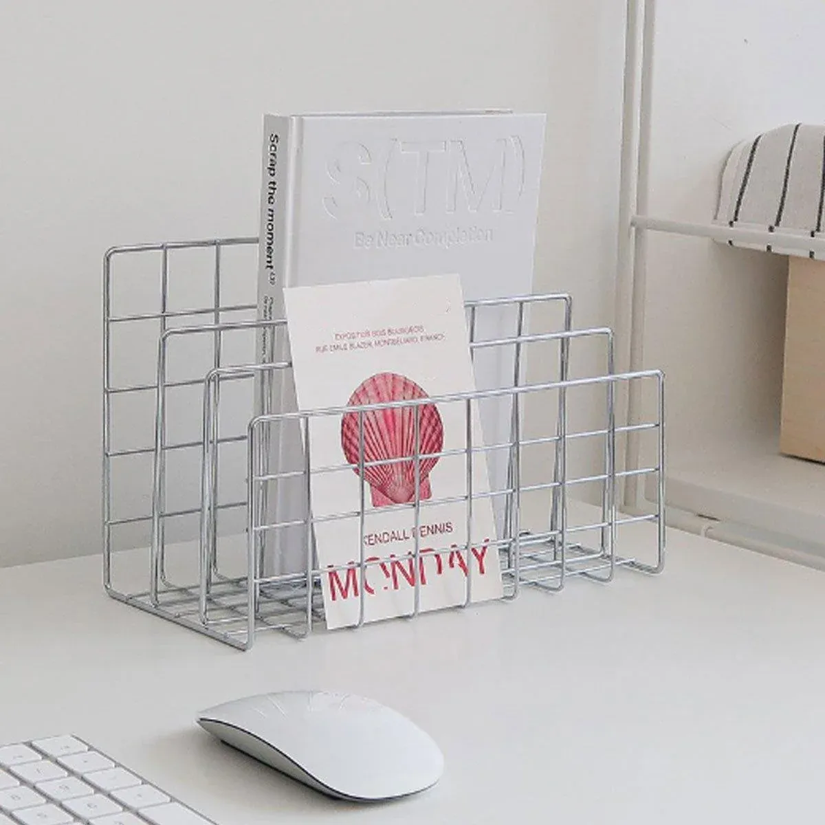 Three Layer Iron Office Document Organizer Rack Magazine Storage Shelf Bookshelf — image 4