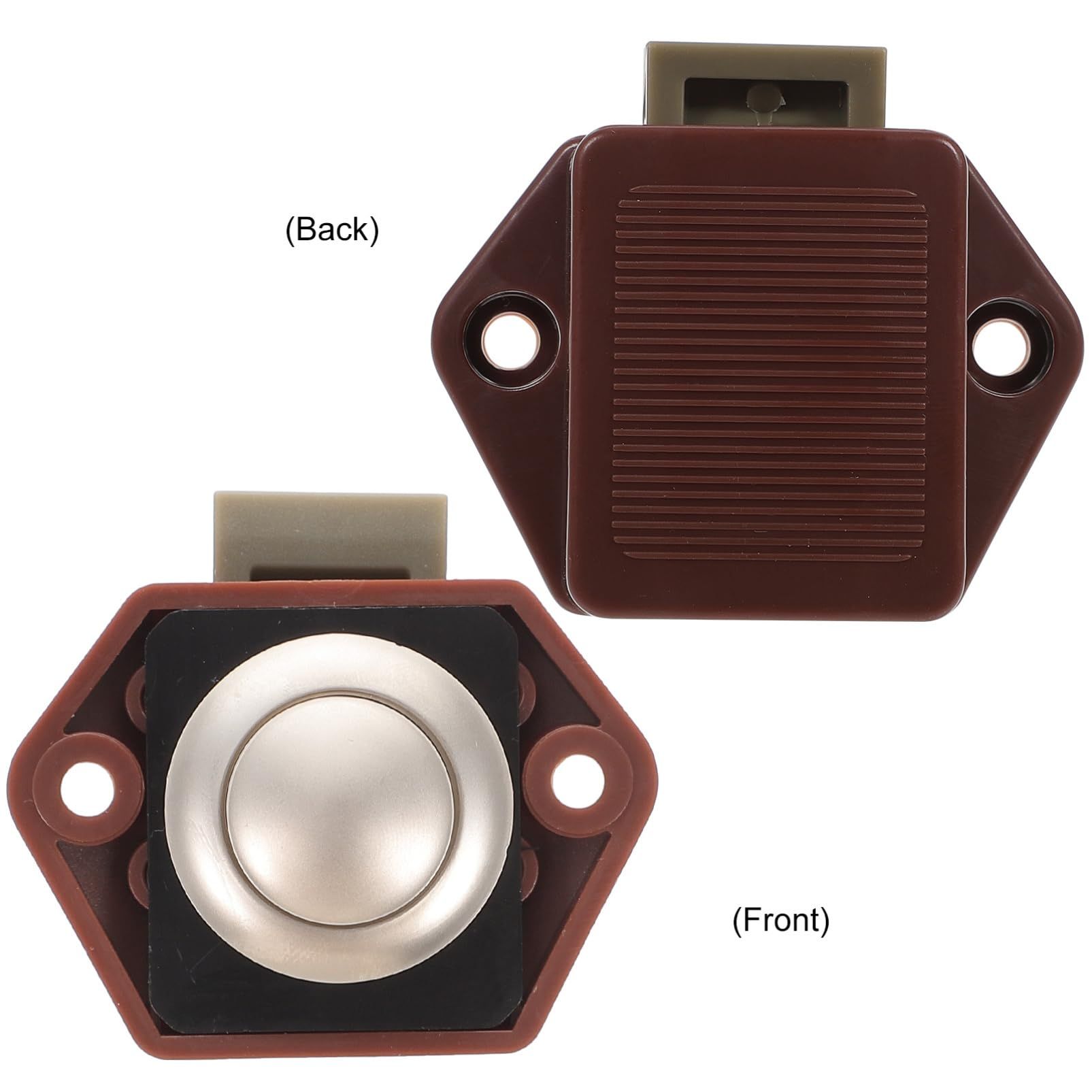 Push Button Latch Keyless Cabinet Lock for RV Motor Caravan Cupboard Door Button Latch Cam Lock Push Button (Brown) โ image 2