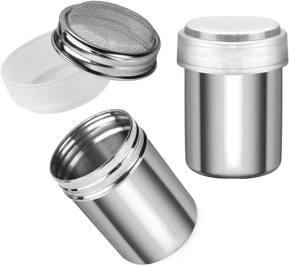 2pcs Powder Sugar Shakers+ 2pcs Salt and Pepper Shakers with Handle,Shakers For Cinnamon Sugar Pepper Powder Cocoa Flour Salt โ image 2