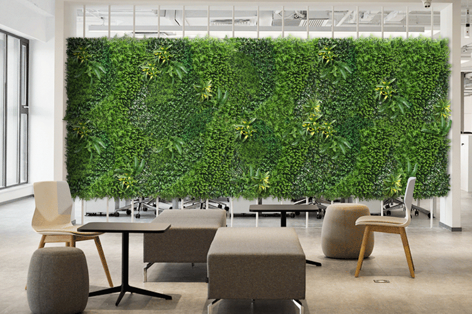 YES4HOMES 5 SQM Artificial Plant Wall Décor Grass Panels Vertical Garden Foliage Tile Fence 1X1M Green — image 2