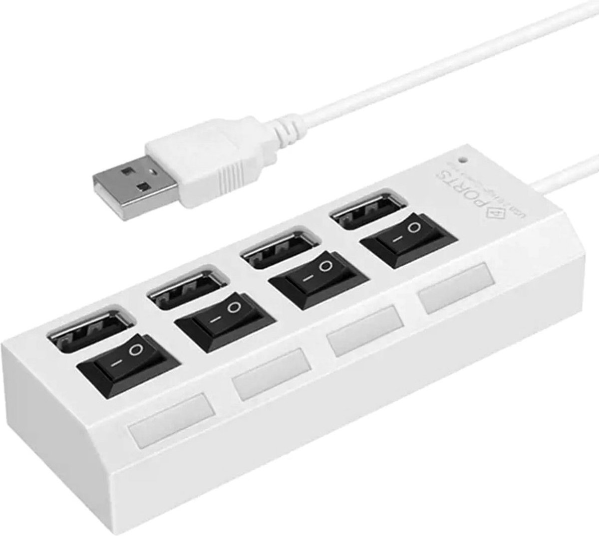 HI Speed 4-Port USB 2.0 Hub I Hub Splitter I On/Off Switch I LED I Up to 480 MB/s I White — image 4