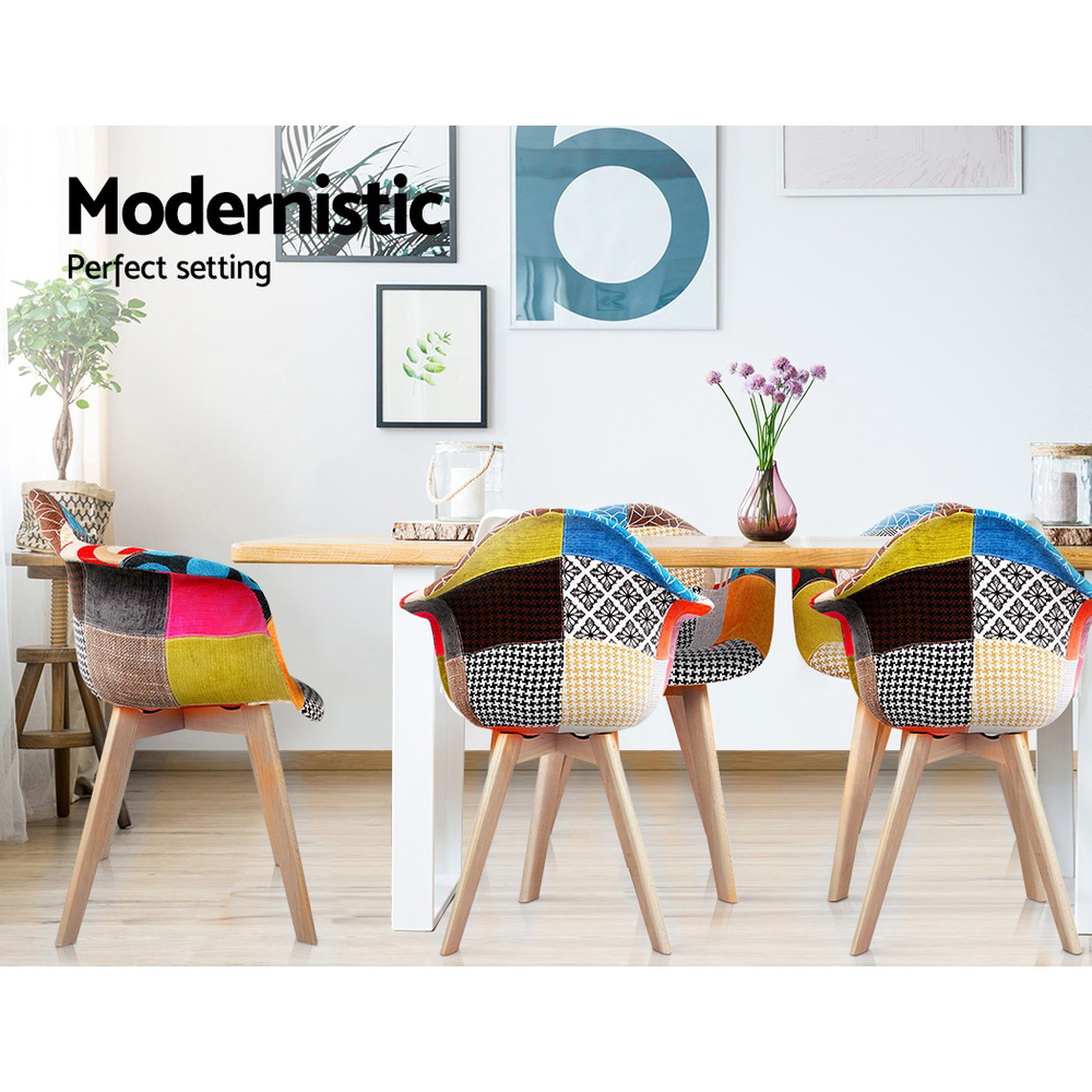 Artiss Dining Chairs Set of 2 Fabric Retro Replica DSW — image 6