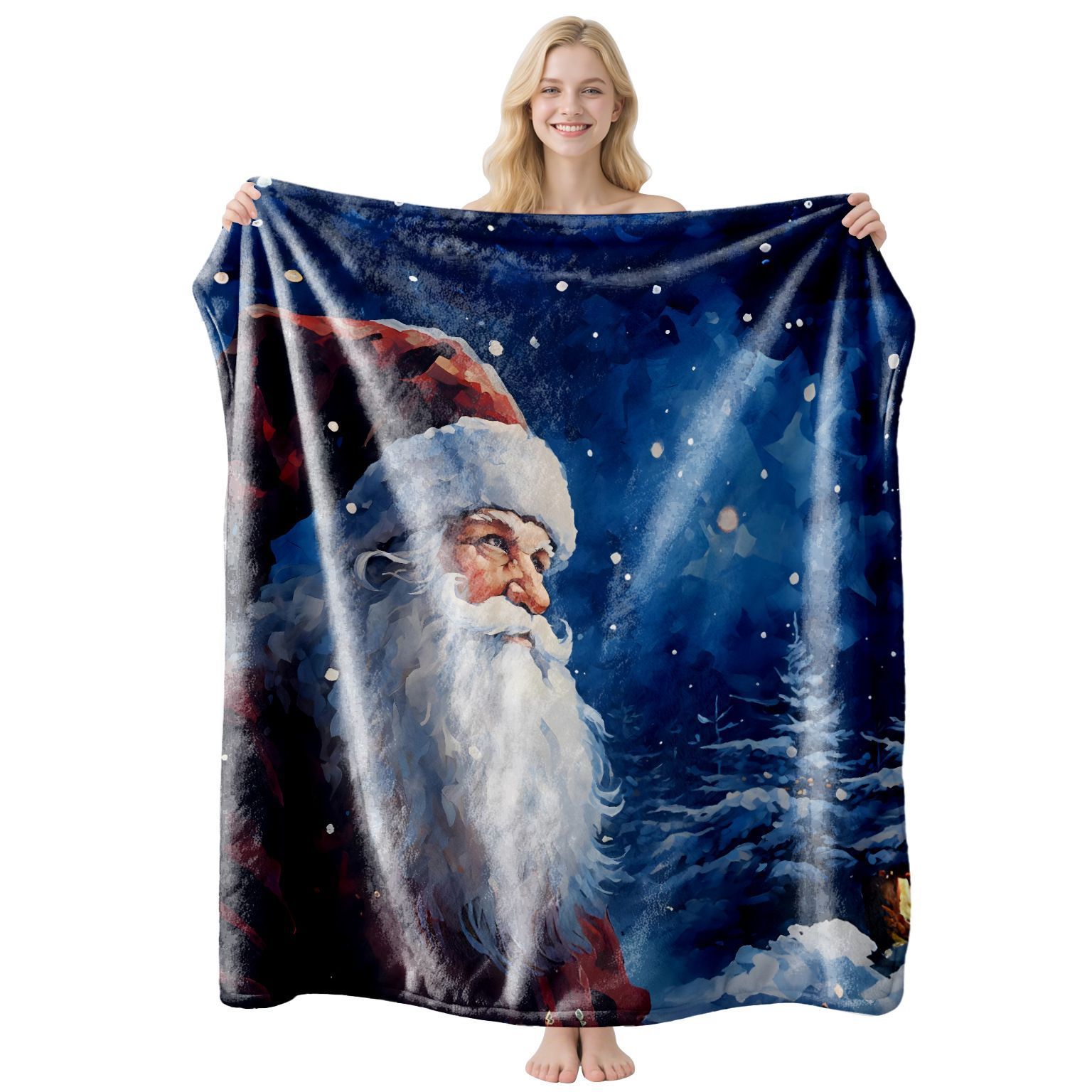 Holiday‑Pattern Flannel Throw Blanket, Christmas & Halloween Air‑Conditioning Cover, Delightful Present For Leisure Scenarios, Style FLR‑121, Size XS, 75x100cm