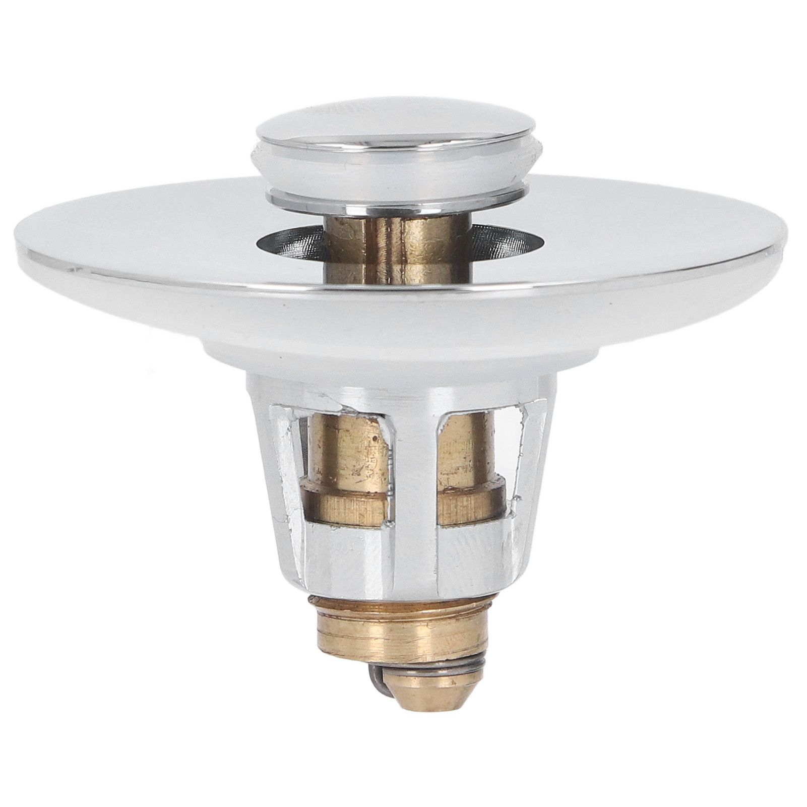 Bathroom Sink Stopper Press Popping Up Anti Clogging Brass Stainless Steel Basin Sink Drain Plug โ image 2