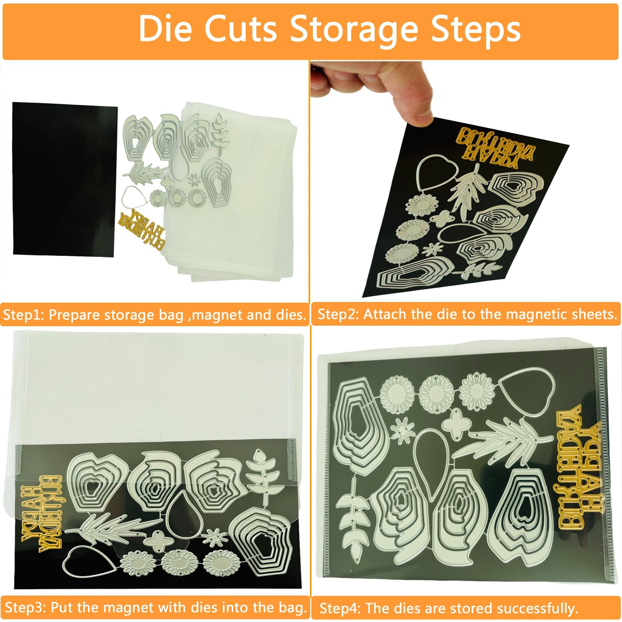 20 Pieces Die Storage Envelopes and Magnet Sheets, Thicken 0.8mm Stamp and Dies Rubber Magnetic Sheets Storage Pockets Set — image 5