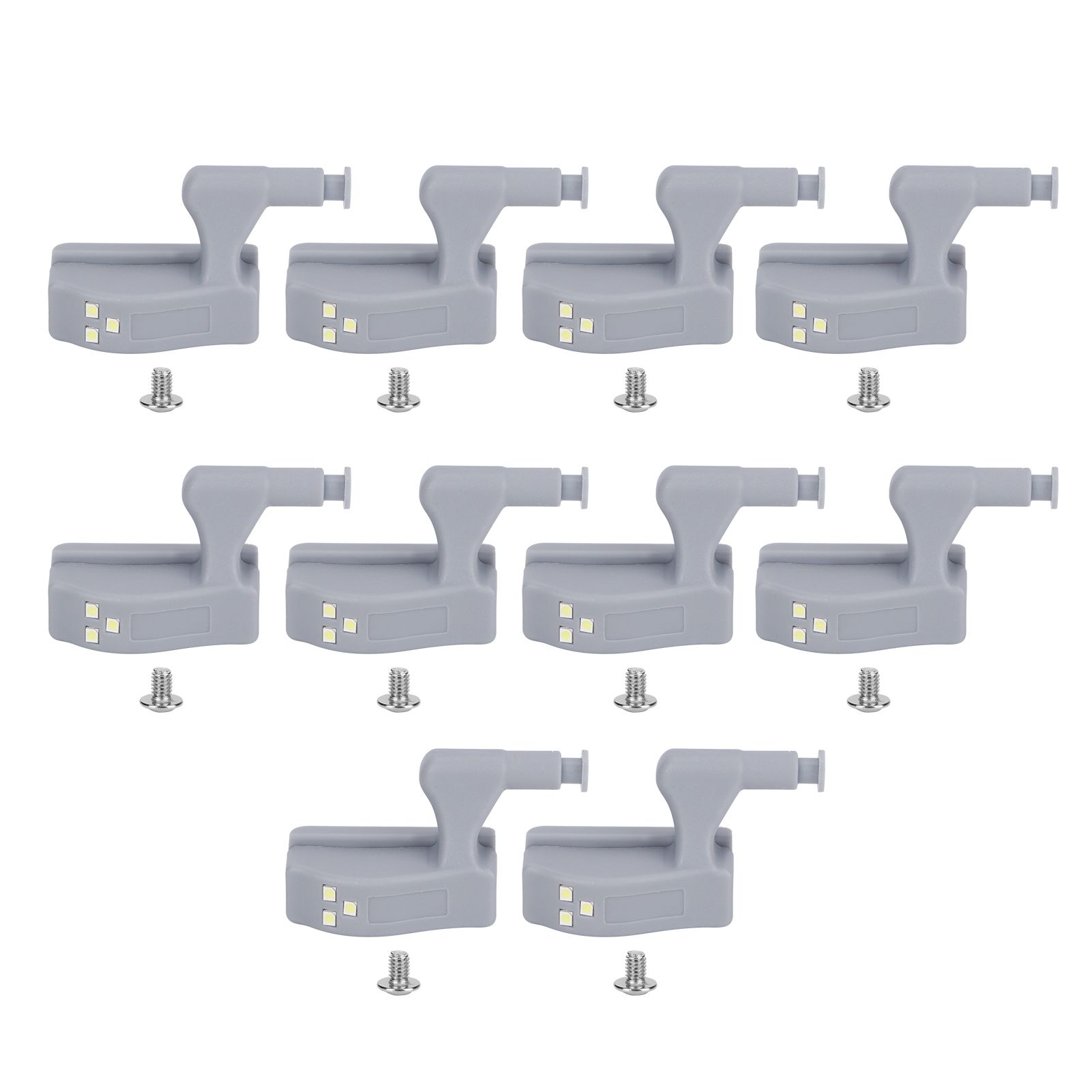 10Set Hinge LED Sensor Light Set Home Cabinet Cupboard Closet Drawer Induction LampWarm Light